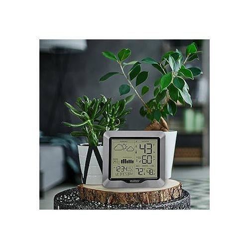  La Crosse Technology Advanced Wireless Weather Station: Dynamic Icons, Barometric Pressure, Atomic Time, Temperature/Humidity Gauge, Recording, Stylish Display, Fast Reception & Long Range (330 Feet)