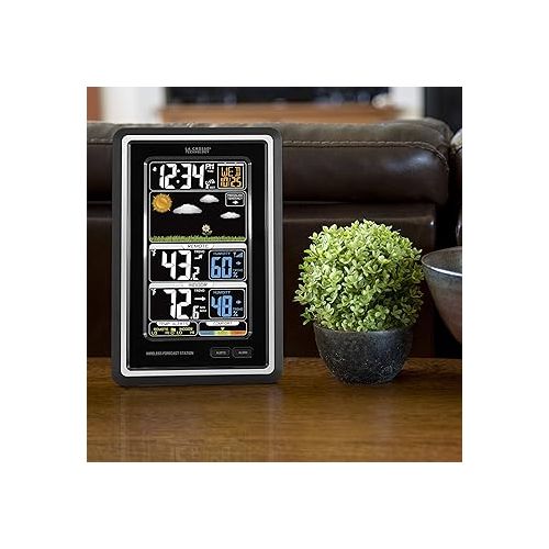  La Crosse Technology Wireless Color Weather Station - Real-time Backyard Weather, Humidity Comfort Meter, Animated Forecast, Temperature Alerts, Long Range Transmission (300 Feet)