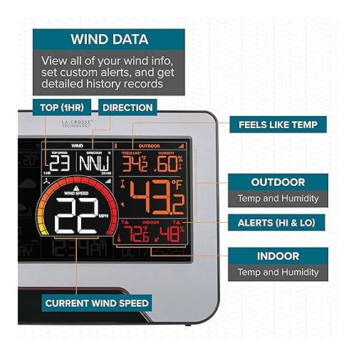  La Crosse Technology V23-WTH Wi-Fi Professional Color Wind + Weather System