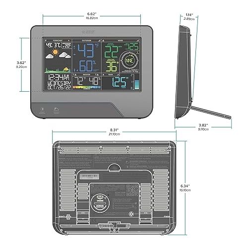  La Crosse Technology V41-PRO-INT Wi-Fi Professional Weather Center with Combo Sensor and Remote Monitoring, Silver