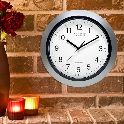  [아마존핫딜][아마존 핫딜] La Crosse Technology Atomic Analog Wall Clock, 10, Silver