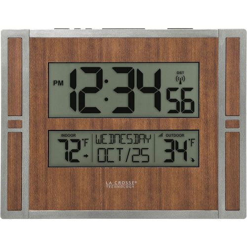  La Crosse Technology 513-149 11 inch Atomic digital wall clock with temperature