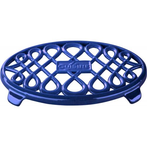  La Cuisine LC 2979 6 Piece Enameled Cast Iron Oval CasseroleTrivet Cookware Set, High Gloss Sapphire