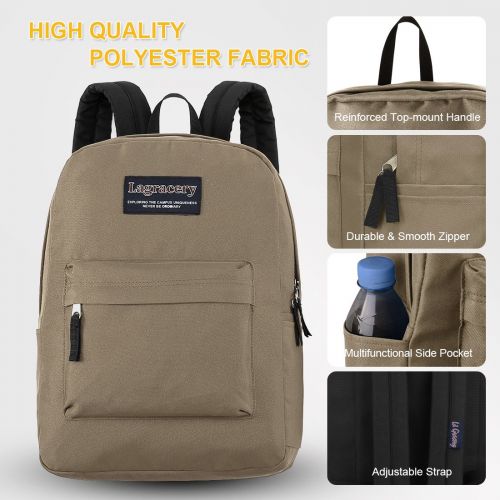  La Gracery Small Basic Backpack, Unisex Classic Lightweight Computer Bag Water Resistant Daybag for Women Men