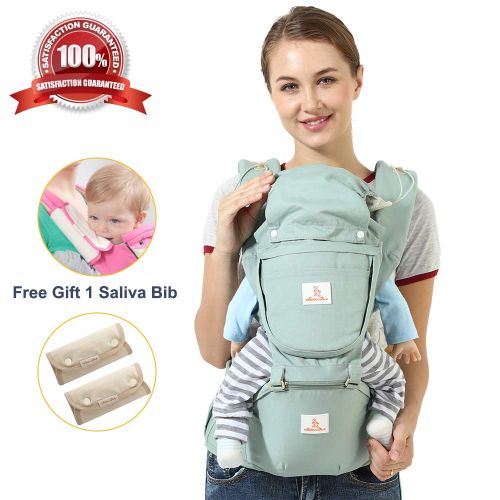  La Gracery Ergonomic Baby Carrier with Detachable Hip Seat, 6 Positions, Comfortable & Safe Sling Wrap Baby Backpack Carrier for Newborn, Infant & Toddlers, Perfect for All Seasons