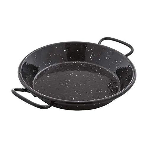  La Ideal Paella Pfanne Stahl emailliert, schwarz, 15cm