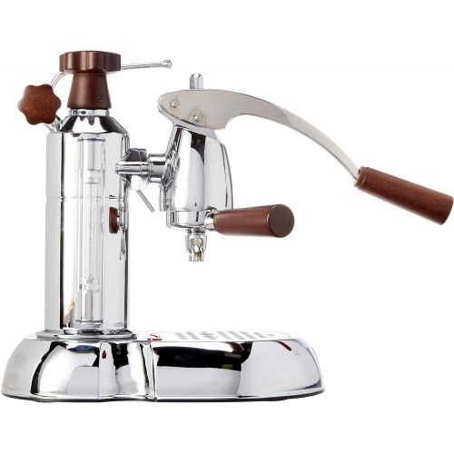  La Pavoni ESW-8 Stradavari 8-Cup Espresso Machine, Chrome with Wood Handles