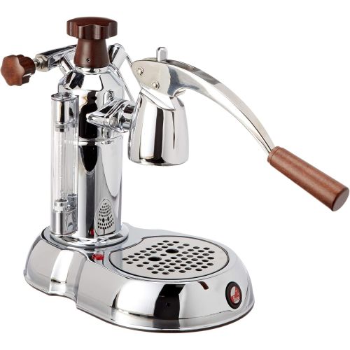  La Pavoni ESW-8 Stradavari 8-Cup Espresso Machine, Chrome with Wood Handles