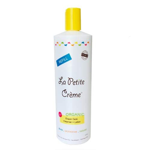  La Petite Creme - Organic French Diapering Lotion **Alternative to Baby Wipes** Liniment (20 Oz Refill) - USDA Certified Organic