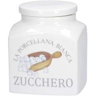 La Porcellana Bianca Zuckerdose Landhausstil Vorratsdose Zucker aus Porzellan 1,1l in Geschenkbox Vintage Aromadose Aufbewahrung Deckeldose