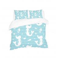 La Random Soft Duvet Cover Bedding Set Sea Life Mermaid Girl Comforter Quilt Cover+1 Pillow Sham 2 PC Set Twin