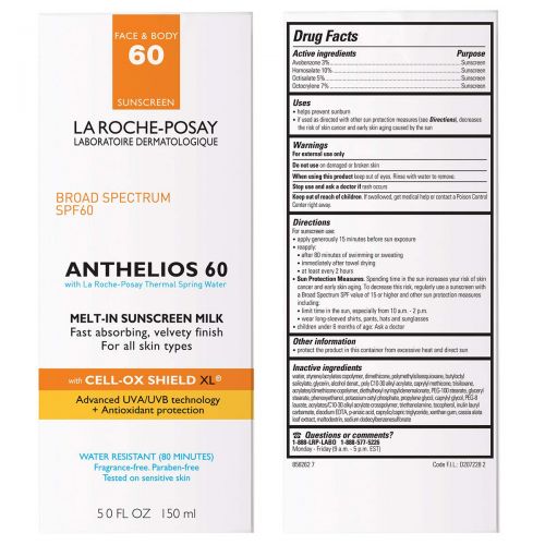  [아마존베스트]La Roche-Posay Anthelios Melt-In Sunscreen Milk Broad Spectrum SPF 60, Water Resistant & Oil Free, Suitable for Sensitive Skin