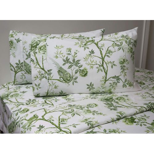  La Rochelle Traditional Josephine Sheet Set White/Sage King,