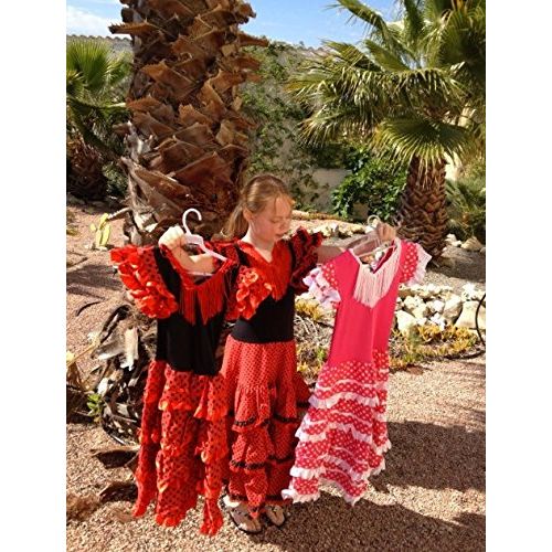  La Senorita Spanish Flamenco Dress Fancy Dress Costume - Girls/Kids - Red/Black