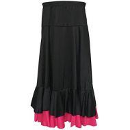 La Senorita La Seorita Spanish Flamenco Skirt Children Black Pink 2 Volants