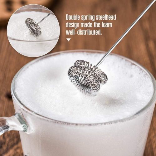  La Vestmon Mini elektrische Schneebesen Handschaumer mit Doppelfeder Schneebesen Kopf zum Kaffee Milch Mixer Ruehrer Aufschaumer Schneebesen,mit 2 * AA Batterien