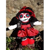 /LaCageAuTroll Little Santa Muerte red Gothic zombie doll