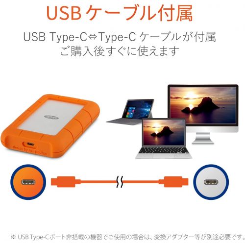  [아마존베스트]LaCie Rugged USB-C 4TB External Hard Drive Portable HDD  USB 3.0, Drop Shock Dust Rain Resistant Shuttle Drive, for Mac and PC Computer Desktop Workstation Laptop, 1 Month Adobe C