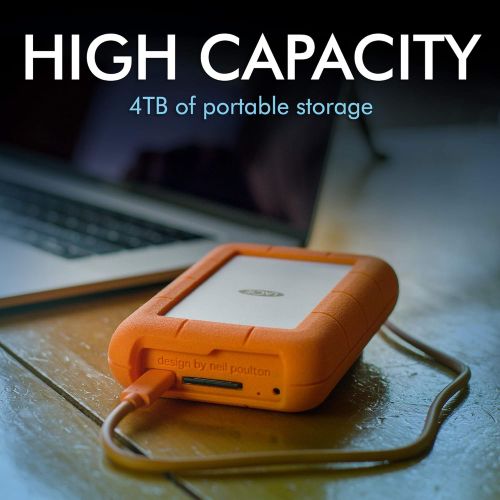  LaCie Rugged Raid Pro 4TB External Hard Drive Portable HDD ? USB 3.0 Compatible ? with SD Card Slot, Drop Shock Dust Water Resistant, for Mac and PC Computer Desktop Workstation La