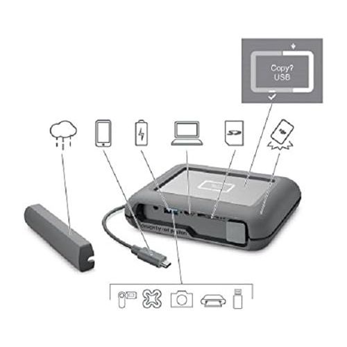  LaCie DJI Copilot BOSS Computer-Free in-Field Direct Backup and Power Bank with SD Reader, 2000GB + 1mo Adobe CC All Apps (2TB)