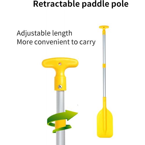  LaKua Telescoping Plastic Boat Paddle, 54-106cm/21.22-41.66inch Adjustable Boat Oar T-Shaped Telescopic Paddle, Float Boat Oar Aluminum Alloy Single Paddle for Boat Ship Water Acti