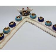 LaKuritza Ceramic Lover Bird Menorah, Newlywed Hanukkah Gift for the Jewish Holiday Handmade in Israel