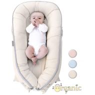 LaLaMe Organic Newborn Lounger | Baby Nest | Portable Snuggle Bed for Infants & Toddlers 0-12 Month | Blue,...
