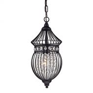 LaLuLa Black Chandeliers Crystal Chandelier Lighting Farmhouse Lighting Fixtures 1 Light 17045