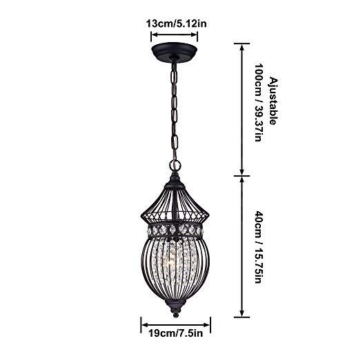  LaLuLa Black Chandeliers Crystal Chandelier Lighting Farmhouse Lighting Fixtures 1 Light 17045