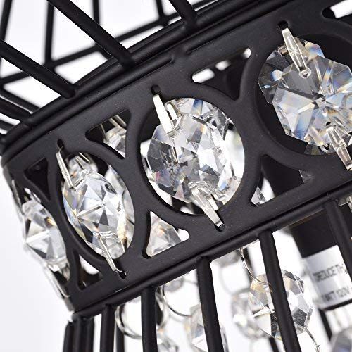  LaLuLa Black Chandeliers Crystal Chandelier Lighting Farmhouse Lighting Fixtures 1 Light 17045