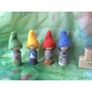 LaLutine Seasonal Gnomes - Waldorf Calendar Birthday Gnomes - Year / Annual Calendar Peg Dolls People - Steiner Educational Toy, Homeschooling