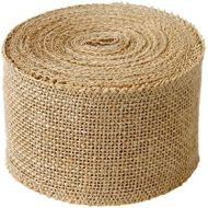 LaRibbons 3 Wide Burlap Fabric Craft Ribbon On Spool 10 Yards, 01 Tan