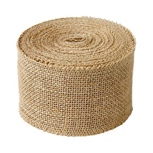  LaRibbons 3 Wide Burlap Fabric Craft Ribbon On Spool 10 Yards, 01 Tan