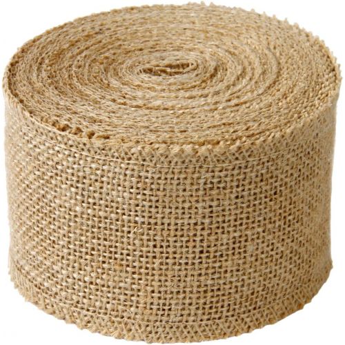  LaRibbons 3 Wide Burlap Fabric Craft Ribbon On Spool 10 Yards, 01 Tan