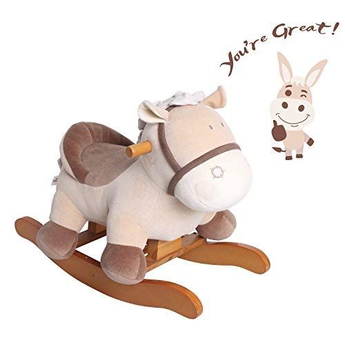  Labebe labebe - Plush Rocking Horse Wooden, Swan Rocker, Baby Riding Animal White, Kid Ride On Toy for 1-3...