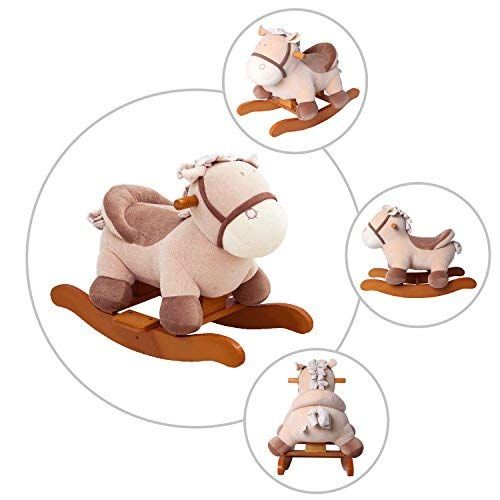  Labebe labebe - Plush Rocking Horse Wooden, Swan Rocker, Baby Riding Animal White, Kid Ride On Toy for 1-3...