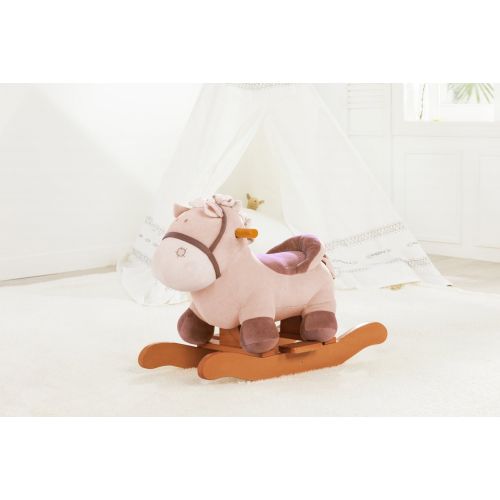  Labebe labebe - Plush Rocking Horse Wooden, Swan Rocker, Baby Riding Animal White, Kid Ride On Toy for 1-3...