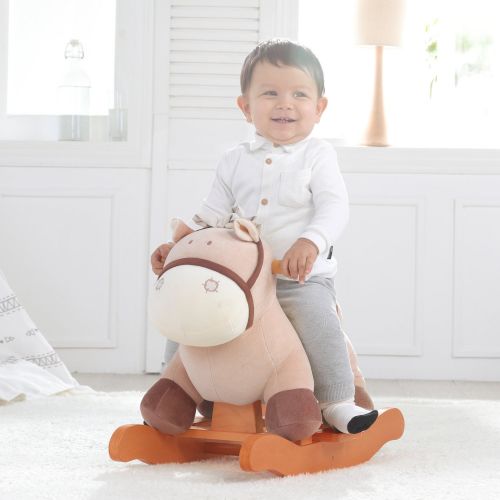  Labebe labebe - Plush Rocking Horse Wooden, Swan Rocker, Baby Riding Animal White, Kid Ride On Toy for 1-3...