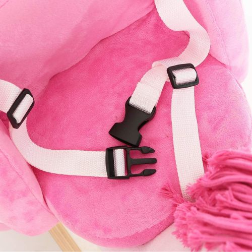  Labebe Child Rocking Horse Toy, Pink Rocking Horse Plush, Unicorn Rocker Toy for Kid 1-3 Years, Stuffed Animal Rocker ToyChild Rocking Toy for GirlWooden Rocking Horse PinkRocke