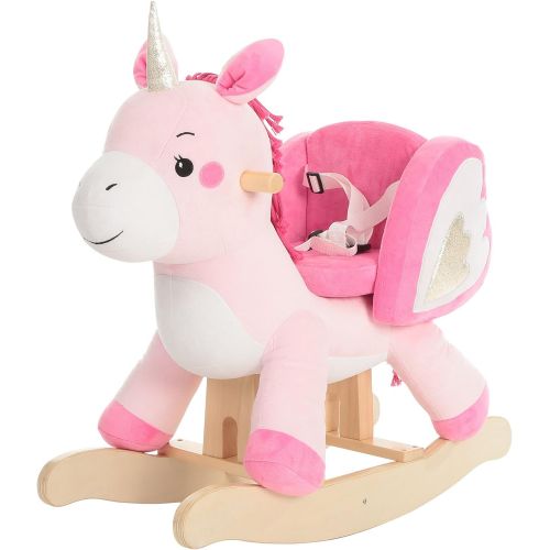  Labebe Child Rocking Horse Toy, Pink Rocking Horse Plush, Unicorn Rocker Toy for Kid 1-3 Years, Stuffed Animal Rocker ToyChild Rocking Toy for GirlWooden Rocking Horse PinkRocke