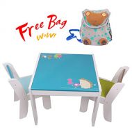 Labebe Wooden Activity Table Chair Set, Blue Hedgehog Toddler Table for 1-5 Years, Baby Table Toy/Table Baby/Room Table/Learning Table Cover/Kid Bedroom Furniture/Child Furniture S