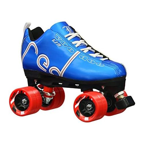  New! Labeda Voodoo U3 Quad Roller Speed Skates Customized Blue Skate w Red Dart Wheels!