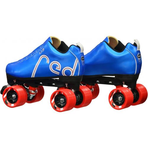  New! Labeda Voodoo U3 Quad Roller Speed Skates Customized Blue Skate w Red Dart Wheels!