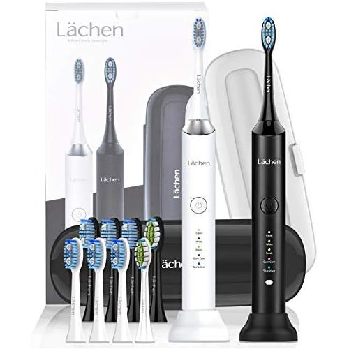  Lachen RM H9 Double Pack Electric Toothbrush Sonic Toothbrush, 5 Modes with 10 Replacement Brush Heads