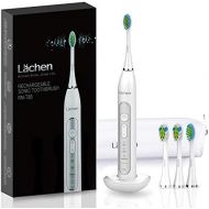 Lachen electric sonic toothbrush, sonic toothbrush with 4 toothbrush heads and timer, 3 modes & 3 vibration strengths, with travel bag
