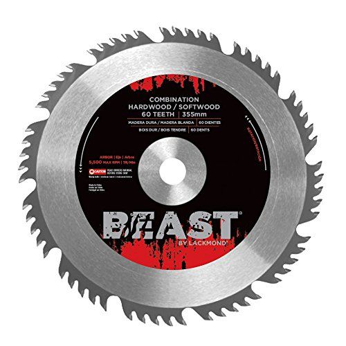  [아마존베스트]Lackmond Beast Combination Saw Blades - 12 Wood Cutting Tool with 60 Teeth For Ripping and Crosscutting & 1 Arbor - WCOMB12060