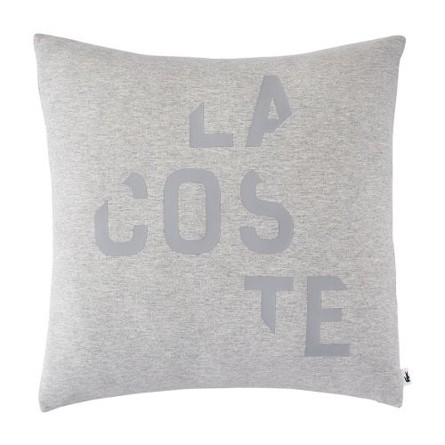라코스테 Lacoste Broken Logo Square Throw Pillow in Grey