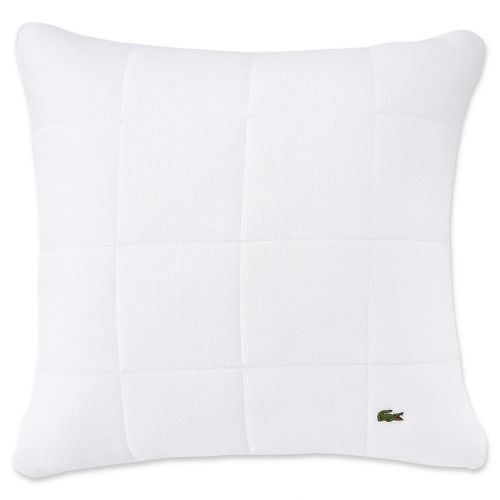 라코스테 Lacoste Quilted Pique Square Throw Pillow in White