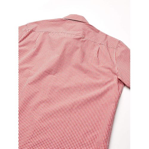 라코스테 Lacoste Mens S/S Reg Fit Gingham Poplin Button Down Woven