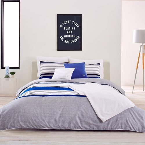 라코스테 Lacoste Auckland Duvet Set, Blue, FullQueen